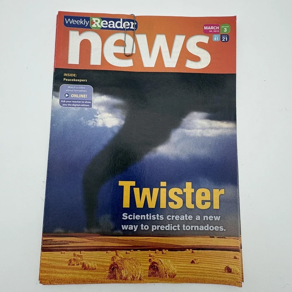 Weekly Reader News Magazine Lot 13‎ Twister Tornadoes March 30 2012 Kids USA